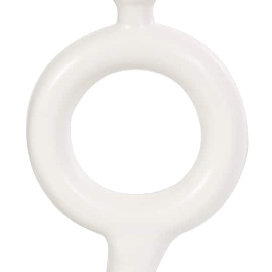 CosmoLiving by Cosmopolitan 9" Black & White Ceramic Geometric Ring Taper Candle Holder Set